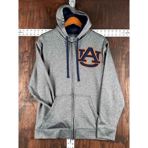 Auburn Tigers AU Champion Full Zip‎ Hoodie Grey Gray Orange Mens Medium NCAA SEC - Picture 1 of 7